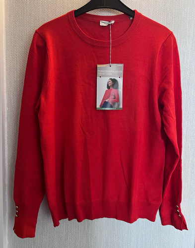 Feinstrickpullover knallrot - feinstrickpullover, in