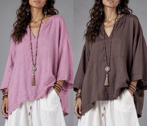 Damen tunika bluse rosa - tunika,
