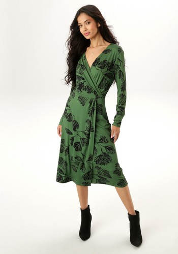 Midikleid jerseykleid langarm - midikleid,