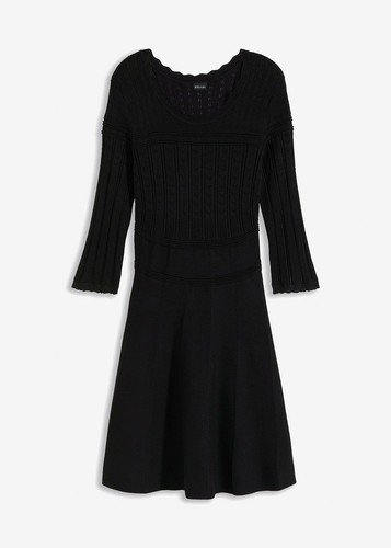 Strickkleid mit ajourmuster - strickkleid,
