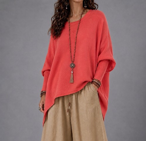 Damen pullover korall oversize - pullover,