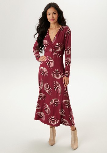 Midikleid jerseykleid langarm - midikleid,