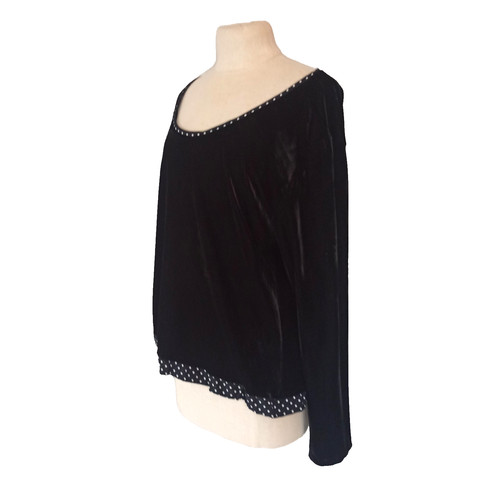 Damen samt top - schwarz,